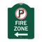 Signmission Fire Zone No Parking and Left Arrow, Green & White Aluminum Sign, 18" x 24", GW-1824-23974 A-DES-GW-1824-23974 - alternate 1